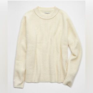 NWT! AE WHOA SO SOFT CREW NECK SWEATER IN CREAM SIZE XS